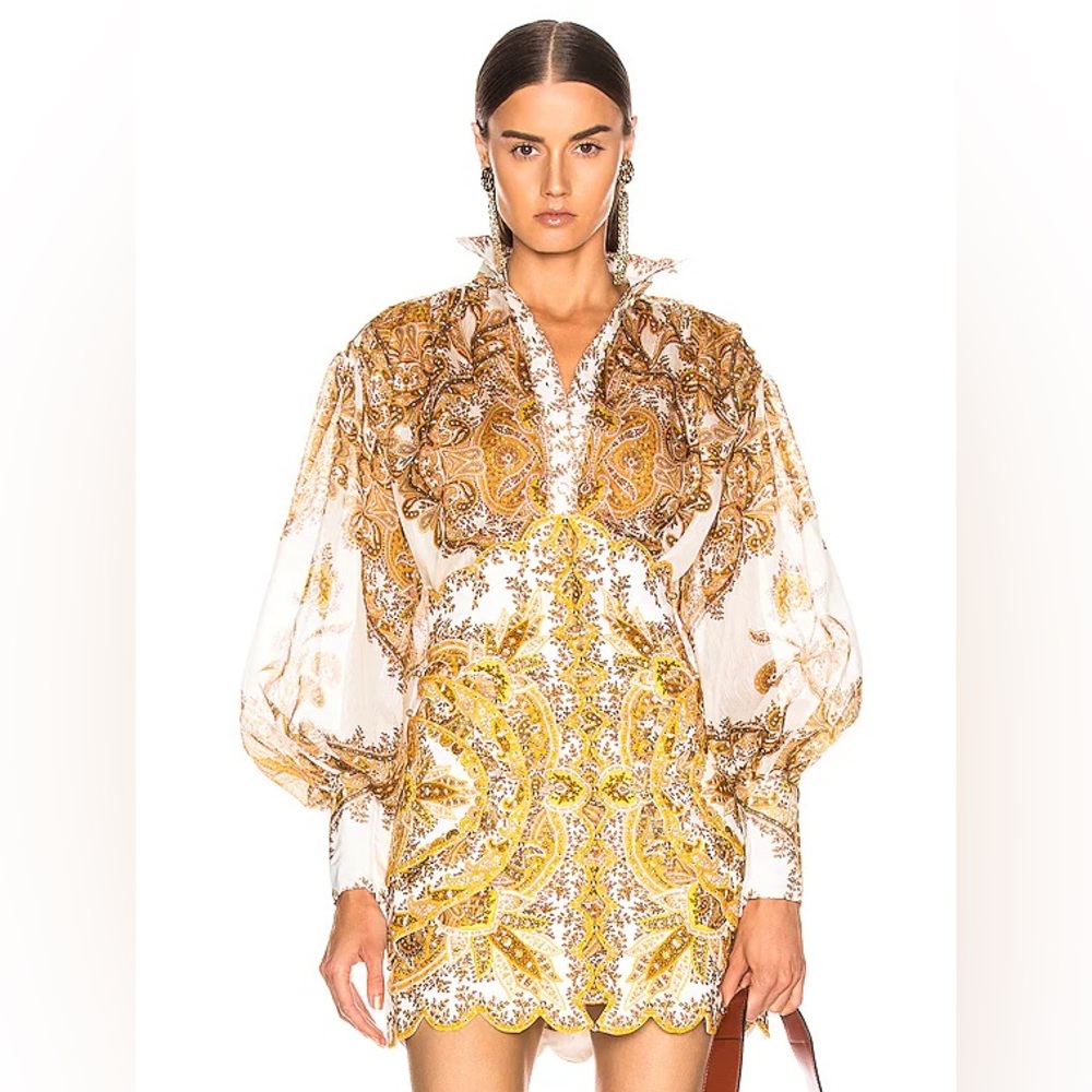 Zimmermann Gold and White Blouse